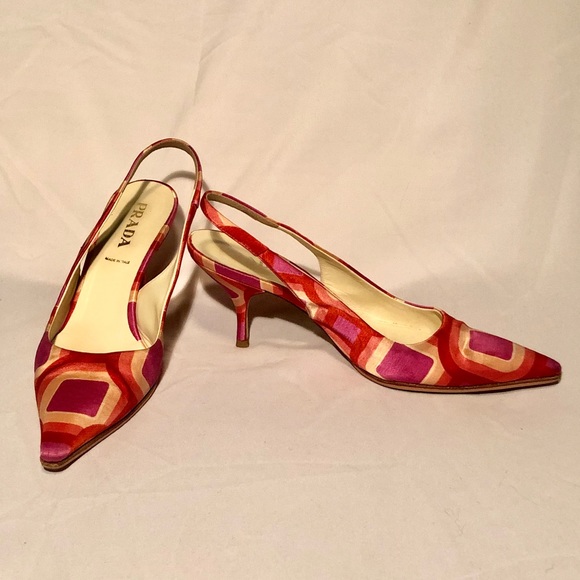 Prada Satin Slingback Kitten Heel - Picture 2 of 8